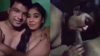 Cute Bangla wife giving blowjob and sweaty sex with husband