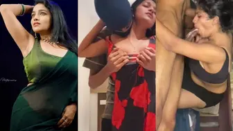 Hot Tamil actress Lavanya’s boobs pressed and giving blowjob