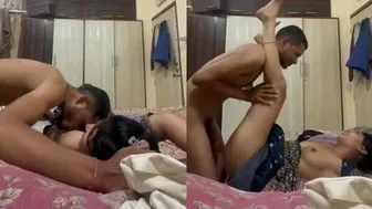 Sucking beautiful wife’s boobs & banging her before going office