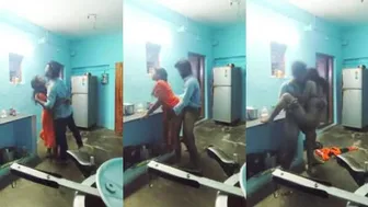 Kerala guy scoring his shy college-going cousin sister in kitchen