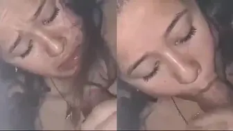 Shy Kathmandu wife sucking dick and fucking under blanket
