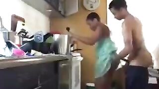 Black Couple Sex In The Kitchen