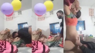 Cheating village Bhabhi drilled hard by hubby friend on birthday